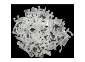 4252006149207 - Trade-shop - 200x Wand Montage Clips im Set Halterung für 10mm Lichterketten Lichtschläuchen für drinnen und draussen geeignet 2 Montagelöcher zur