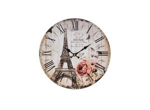 4250965945441 - Wanduhr HOME AFFAIRE Eiffelturm I Wanduhren Gr B H 4 cm x 338 cm bunt Wanduhren römische Ziffern 34 cm