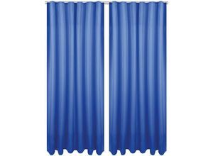 4251028151274 - Dekoschal Ellen mit Universalband 2er Pack inkl Raffhalter & Raffhaken Größe 140 x 145cm Farbe blau - royalblau - Blau