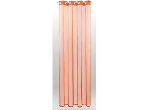 4059222004576 - Bestlivings - Gardine mit Ösen Transparent Voile 140 x 145cm ( Breite x Länge ) in orange - möhre Ösenschal in vielen weiteren Farben und Größen