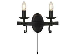 5053423159348 - Cartwheel - 2 Light Candle Wandleuchte - Schwarz - Searchlight