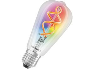 Image of Smarte LED-Lampe mit Wifi Technologie, E27, RGB-Farben änderbar, Edisonform, Farbiges Filament als Stimmungslicht, Ersatz für herkömmliche