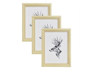 4250367280126 - 3er Set 20x30cm Bilderrahmen Artos Stil Holz Rahmen Fotogalerie Glasscheibe Naturfarbe - Naturfarbe - Woltu 4250367280126 - 3er Set 20x30cm Bilderrahmen Artos Stil Holz Rahmen Fotogalerie Glasscheibe Naturfarbe - Naturfarbe - Woltu