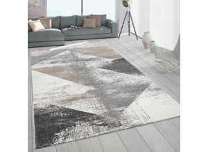 4061981124426 - Teppich Wohnzimmer Kurzflor Vintage Design Abstraktes Muster Pastell Grau Beige 60x100 cm - Paco Home