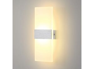 Image of LED-Wandleuchte für Innenbereich, 12 W, Wandleuchte aus Aluminium und Acryl, modernes Design, Dekoration, LED-Beleuchtung, Wandleuchte, für