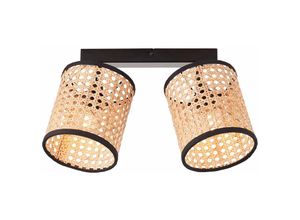 4004353394843 - Lampe Wiley Spotbalken 2flg holz hell schwarz 2x D45 E14 60W Köpfe schwenkbar - schwarz - Brilliant