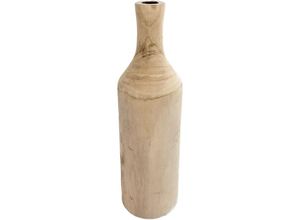 4260700654842 - Design Holz Blumen Vase groß - natur   46 cm - Holzvase XXL Flasche naturbelassen - Tischdeko Fensterdeko für Kunstpflanzen und Pampasgras