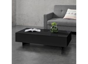 4059438149337 - [encasa] - Couchtisch Lärketorp 115x55x31 cm Schwarz Hochglanz encasa - Schwarz