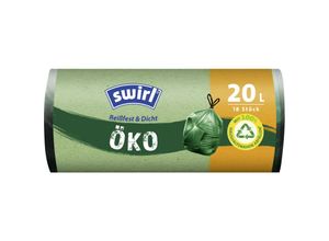 4008871217400 - Swirl® Öko Müllbeutel Reißfest 20 Liter Reißfeste und dichte Abfallbeutel aus 95% Recyclingmaterial 1 Rolle = 18 Beutel