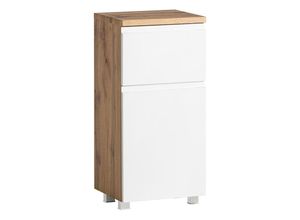 4066075084211 - Lomadox - Badezimmer Unterschrank 40cm in Wotan Eiche Nb mit weiß matt VASTO-03-WHITE b h t ca 40 79 35 cm - weiß