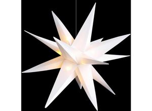 4260700651438 - Spetebo - led Weihnachtsstern 3D warm weiß - 25 cm - Leuchtstern mit Timer für Außen - Weihnachten Advent Winter Deko zum Hängen