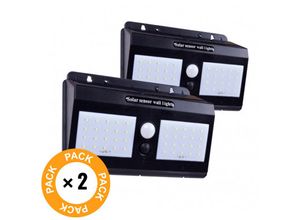 8445152199370 - Greenice - Paket 2 Wandleuchten led 6000ºK Solar IP65 Sensor Luz + Bewegung 40000H [WR-SW8019-PIR-PK2] (WR-SW8019-PIR-PK2)