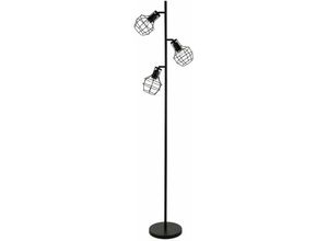 4251756362836 - Licht-erlebnisse - Verstellbare Stehlampe Schwarz 168 cm 3-flammig mia - Schwarz