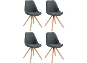 4251756479039 - 4er Set Esszimmer-Stuhl Toulouse Stoff Square mit Stoffbezug und hochwertigem Sitzpolster I Mit Stabilem Holzgestell I Sitzhöhe 48 cm