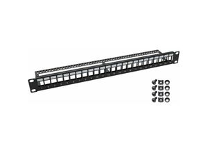 4010537644529 - 66445-02 utp Keystone-Patchpanel für Serverschrank 19 Zoll 24 Ports RJ45 Schwarz - HMF 4010537644529 - 66445-02 utp Keystone-Patchpanel für Serverschrank 19 Zoll 24 Ports RJ45 Schwarz - HMF