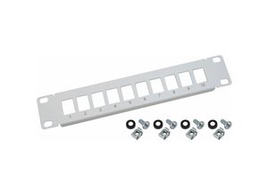 4010537634575 - 63345 utp Keystone-Patchpanel für Serverschrank  10 Zoll 1 he 10 Ports RJ45 - HMF