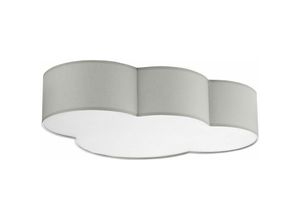 4255596631657 - Licht-erlebnisse - Kinderlampe Decke Wolke Grau 4x E27 Stoff Magnetschirm 62 cm Deckenleuchte - Grau