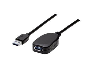 0766623150712 - Manhattan USB-A to USB-A Extension Cable 5m Male to Female Active 5 Gbps (USB 32 Gen1 aka USB 30) Built In Repeater SuperSpeed USB Black Three Year Warranty Blister - USB-Verlängerungskabel - USB Typ A zu USB Typ A - 5 m