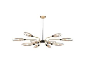 4251110032078 - - Ventura Deckenpendelleuchte Matt Gold 12 Licht G9