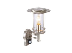 4004353031472 - BRILLIANT Lampe York Außenwandleuchte stehend Bewegungsmelder edelstahl 1x A60 E27 40W gf Normallampen n ent IP-Schutzart 44 - spritzwassergeschützt Mit einstellbarem Bewegungsmelder