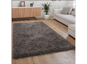 4250857590834 - Paco Home - Hochflor Teppich Kuschelig Modern Shaggy Flokati Stil Gemütlich Uni Anthrazit 200x290 cm