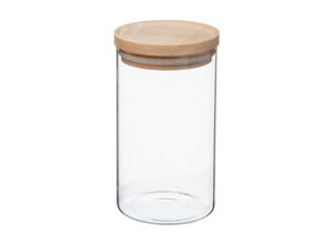 3665884015563 - Atmosphera Créateur Dintérieur - Aufbewahrungsgläser aus Glas und Holz luftdichter Deckel atmosphera - 1 l - Blanc