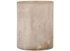 5709898348199 - UNIKA Kerzenhalter frosted aus Glas Ø10 x H13 cm rosa