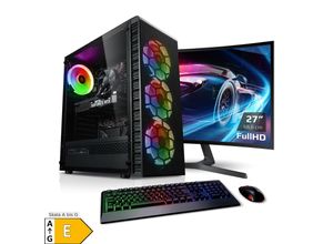 4260627613694 - PC Set Gaming mit 27 Zoll TFT Total V AMD Ryzen 7 5700X 32GB DDR4 NVIDIA RTX 3060 12 GB 1TB SSD 2TB HDD WLAN Windows 11