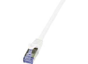 4052792020120 - CQ3091S RJ45 Netzwerkkabel Patchkabel cat 6a s ftp 1000 m Weiß Flammwidrig mit Rastnasen - Logilink