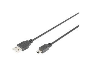 4016032468677 - USB-Kabel usb-a Stecker USB-Mini-B Stecker 300 m Schwarz DB-300130-030-S - Digitus