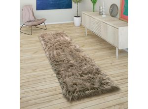 4061981131905 - Paco Home Kunstfell Fellteppich Imitat Sitzkissen Herzform Rund Verschiedene Formen Beige 50x150 cm