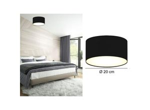 Image of Moderne Deckenlampe, Stoff schwarz/Abdeckung satiniert, ø 20 cm, ceiling dream