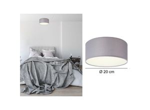 Image of Moderne Deckenlampe, Stoff grau/Abdeckung satiniert, ø 20 cm, ceiling dream