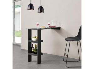 4059438581700 - Bartisch Sölvesborg 120x45x106cm für Wandmontage Schwarz encasa - Schwarz