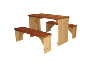 8717973930280 - ZidZed Picknick Set aus Holz xxl Picknicktisch & Picknickbank für Kinder - Braun - AXI