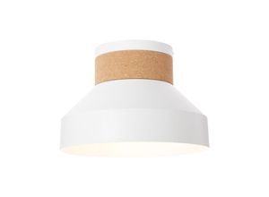 4004353321238 - BRILLIANT Lampe Moka Deckenleuchte weiß matt braun 1x A60 E27 60W geeignet für Normallampen (nicht enthalten) Für LED-Leuchtmittel geeignet