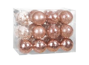 4251779123599 - Casaria® Christbaumkugeln transparent mit Deko Durchmesser 8cm 24er Set rose gold