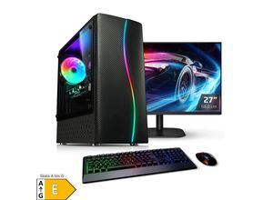 4260627614813 - PC Set Gaming mit 27 Zoll TFT Raptor V AMD Ryzen 5 5500 16GB DDR4 NVIDIA RTX 4060 Ti 8 GB 1TB SSD Windows 11