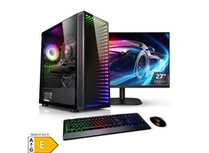 4260320418329 - PC Set mit 27 Zoll TFT Allround AMD Ryzen 5 4600G 32GB DDR4 AMD Vega Grafik 1TB SSD 4TB HDD WLAN Windows 11