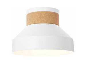 4004353321238 - BRILLIANT Lampe Moka Deckenleuchte weiß matt braun 1x A60 E27 60W geeignet für Normallampen (nicht enthalten) Für LED-Leuchtmittel geeignet