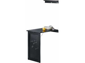 4251388625613 - Sobuy - FWT20-SCH Wandtisch mit Tafel Klapptisch Esstisch Küchentisch Memoboard Schwarz bht 50x76x76cm