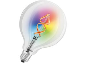 4058075609938 - Ledvance - Smarte LED-Lampe mit Wifi Technologie E27 RGB-Farben änderbar Globeform Farbiges Filament als Stimmungslicht Ersatz für herkömmliche