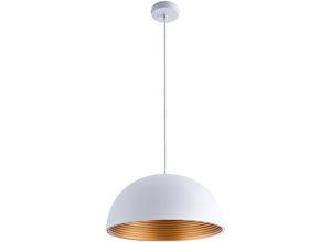 4066153007118 - Pacohome - Paco Home Pendelleuchte Hängelampe Esszimmer Küchenlampe Hängend 15m Textilkabel Ø405cm ohne Leuchtmittel Weiß-Gold