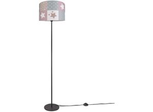 4251393949292 - Kinderlampe led Stehlampe Kinderzimmer Lampe Sternen Motiv Stehleuchte E27 Einbeinig Schwarz Pink (Ø38 cm) - Paco Home