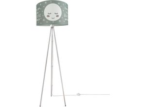 4251393949629 - Kinderlampe Stehlampe led Kinderzimmer Lampe Mit Mond-Motiv Deko Stehleuchte E27 Dreibeinig Weiß Grau (Ø455 cm) - Paco Home