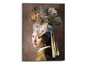 8714597626261 - Leinwandbild REINDERS Vermeer Blumenmädchen mit dem Perlenohrring Bilder Gr B H T 50 cm x 70 cm x 25 cm bunt Leinwandbilder