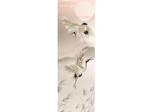 8714597615647 - Wandbild REINDERS Kraniche in Pastel Bilder Gr B H T 30 cm x 90 cm x 2 cm beige Kunstdrucke