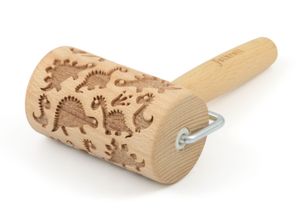 4260649331576 - Teigroller FOLKROLL 3D-Motiv-Teigrolle Gr Länge 95 cm braun Teigroller Dinosaurier