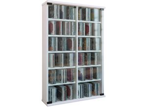 4012246504378 - Holz CD DVD Stand Regal Schrank Aufbewahrung Standregal Ständer Roma Glastür