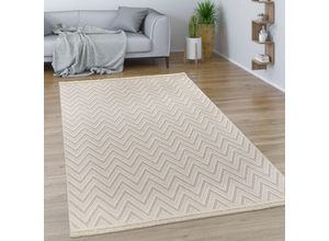 4061981197574 - Paco Home Teppich Wohnzimmer Esszimmer Boho Rauten Muster Geometrisch Mit Fransen Modern 120x170 cm Creme 2